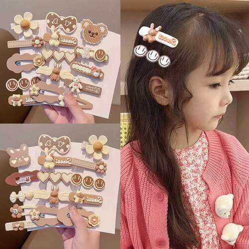 Cute Childrens Hairpin Milk Curry Color Side Clip Bangs Hai - 图1