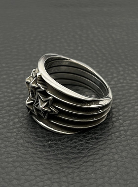 ODEK高级感复古纳瓦霍条纹戒指霸气cody sanderson风格四连星星