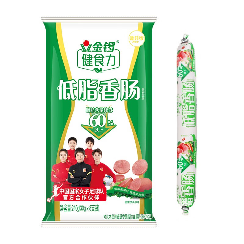 金锣健食力低脂香肠240g*2袋健身轻食代餐非鸡胸肉即食火腿肠包邮 - 图3