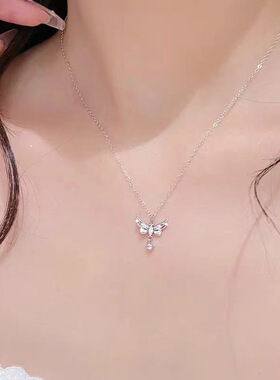 S999纯银天使之翼锁骨链送女友