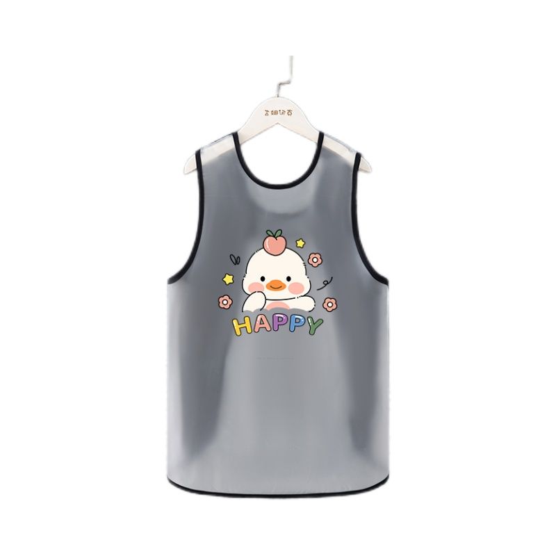 Children's waterproof apron, anti-dirty smock, summer sleeveless reverse dressing, baby food supplement, meal pocket, painting clothes, eating bib