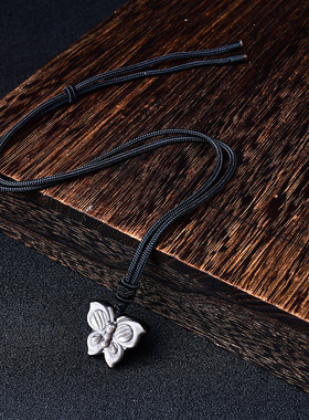 【破茧成蝶】银曜石蝴蝶百搭项链