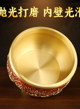 新款八方来财聚宝盆摆件纯铜
