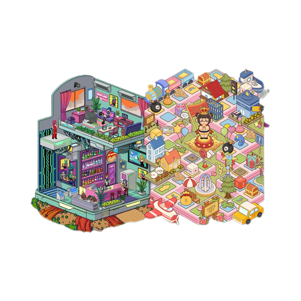 新款手工大富翁diy3d手工贴纸治愈赛博未来儿童玩具造景场景立体 - 图3