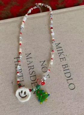 圣诞氛围感~圣诞树姜饼人项链秋冬2025新款甜美可爱百搭毛衣链女