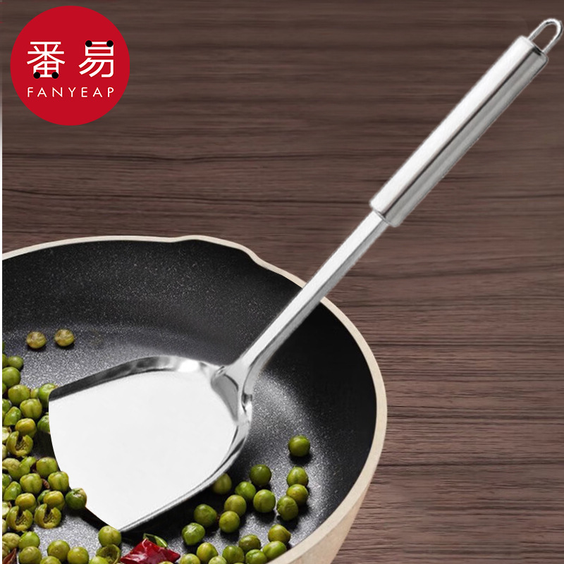 锅铲/不锈钢AB1sl001-加厚铁铲家庭用厨房防烫炒菜炒勺煎铲漏勺厨 - 图2