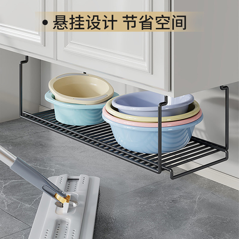 卫生间脸盆置物架洗脸盆挂架浴室柜下盆子收纳架子悬挂神器免打孔,淘宝优惠券,粉丝福利购,淘宝优惠卷