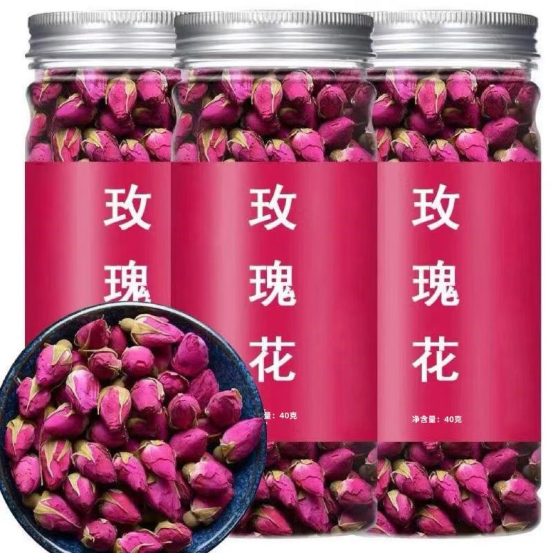 玫瑰花茶叶干玫瑰精选平阴红玫瑰茶柠檬片蒲公英茶花草茶组合罐装 - 图0