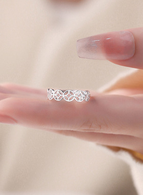 S999纯银钱币戒指女新中式