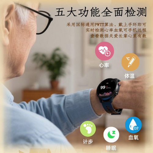 格雅胜【跌倒报警】5G全网通老人电话手表定位防走丢视频通话手环HY09 - 图1
