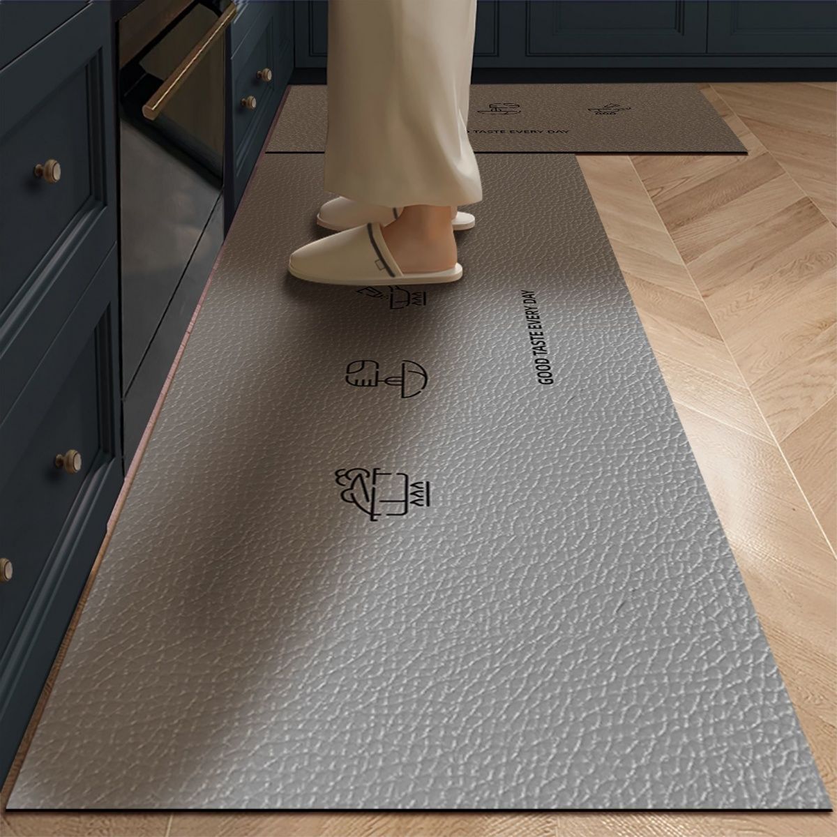 High-end kitchen floor mats, cuttable, water-absorbing, oil-absorbing, wipeable, special non-slip floor mats, stain-resistant carpet technology cloth