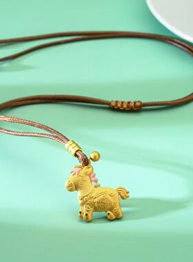 马上有钱足银999描金珐琅彩项链