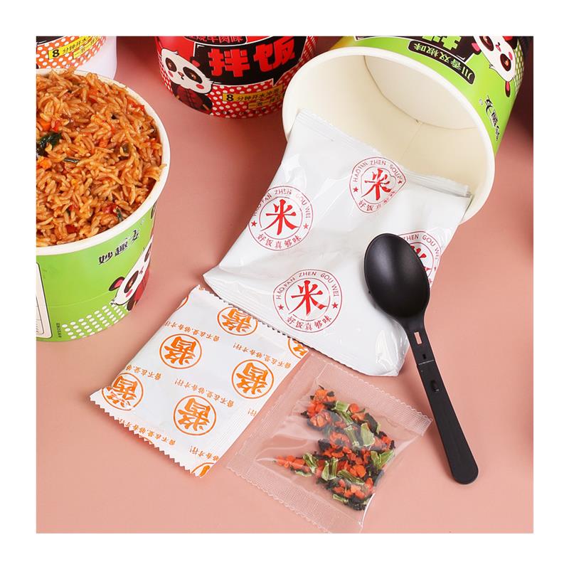 冲泡米饭速食免煮香菇味自热番茄鸡蛋拌饭快手早餐食品牛肉方便 - 图3