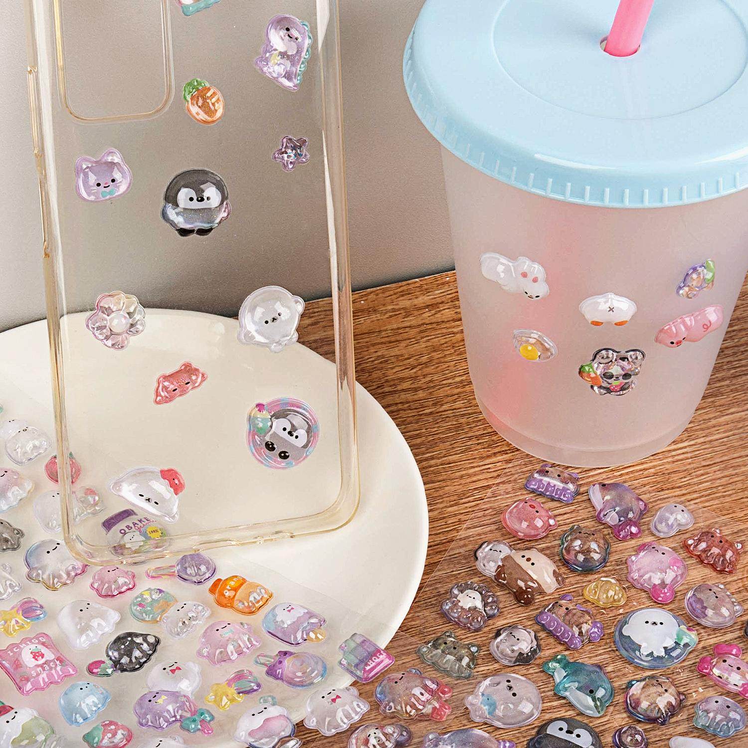 3D立体浮雕贴纸女孩儿童卡通动物宝石贴画钻石手机壳装饰水晶滴胶防水手帐颜值高透明贴贴纸水杯手机贴纸后壳,淘宝优惠券,粉丝福利购,淘宝优惠卷