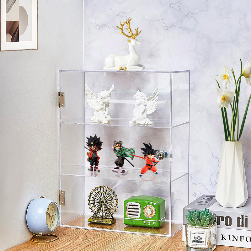 透明亚克力带锁展示柜桌面杂物三层收纳盲盒手办防尘收纳柜子,淘宝优惠券,粉丝福利购,淘宝优惠卷