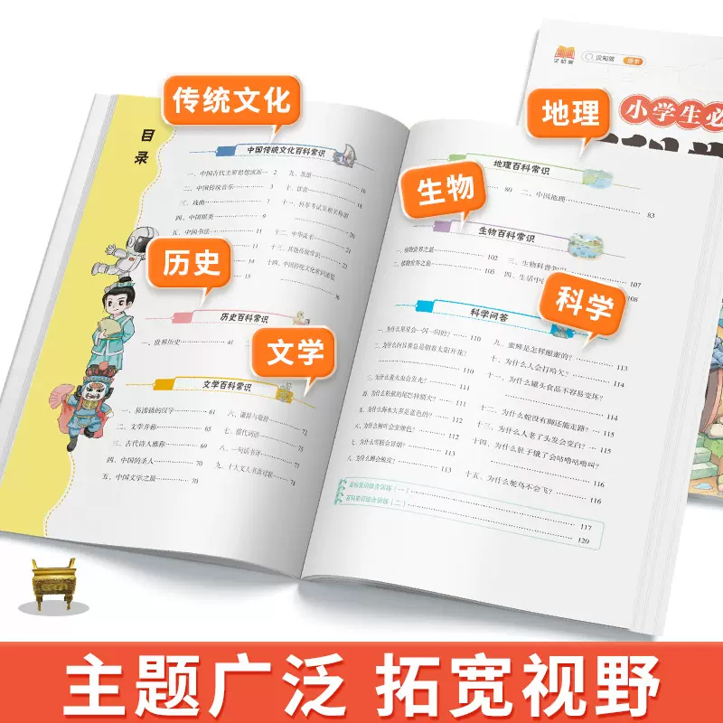 汉知简小学生必背百科常识课本里的文学常识积累大全一年级二年级四五六三年级小学语文基础知识阅读课外书籍历史科普读物漫画趣味