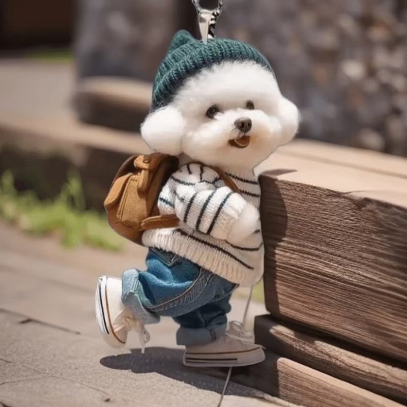 网红卡通泰迪狗亚克力平面钥匙扣汽车挂件包包挂饰情侣节日礼物,淘宝优惠券,粉丝福利购,淘宝优惠卷