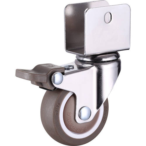 万向轮脚轮2寸u型夹板橡胶静音轮婴儿床小轮子配件滑轮移动滑动 - 图3