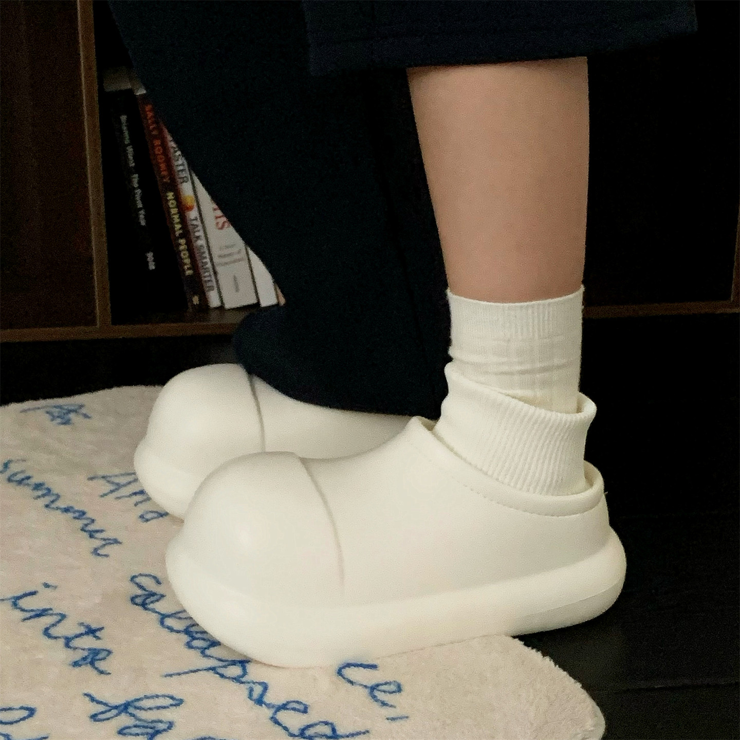 细细条懒人防水简约风女士包跟棉拖鞋一脚蹬保暖纯色室外棉鞋冬季,淘宝优惠券,粉丝福利购,淘宝优惠卷