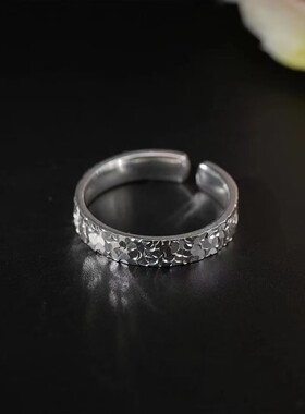 非遗银饰足银999.9碎冰戒指