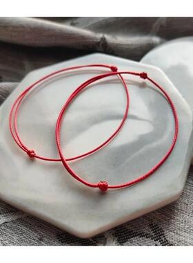 极细简约手绳黑手绳本命年红色手绳小众手链脚绳男女闺蜜情侣礼物