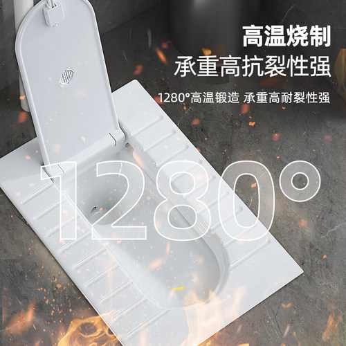 带盖板蹲便器一体形蹲厕蹲坑式便池家用大便盆水箱防臭马桶洗手盆 - 图1