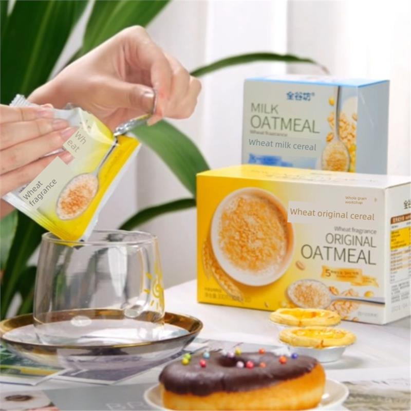 全谷坊麦香牛奶麦片300克原味早餐即食冲饮代餐饱腹食品代餐食品 - 图0