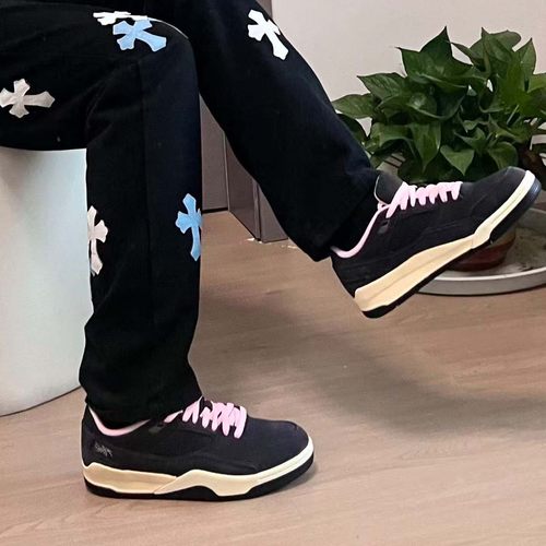 新款4rm篮球鞋复古低帮板鞋休闲男女同款情侣鞋百搭运动鞋 - 图0