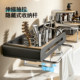 Vertical faucet storage rack with telescopic rod