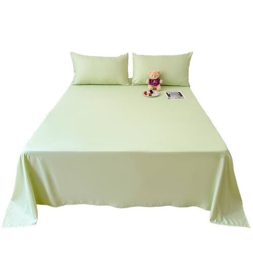 水洗棉床单单件家用1米5学生宿舍单人被单子枕套三件套四季通用 - 图3