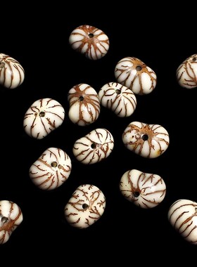 天然金线菩提子佛珠串手链DIY项链散隔配打孔14一16mm大半月念籽