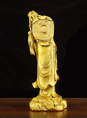 纯黄铜达摩祖师佛像摆件