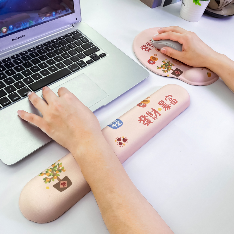 小米有品发财老虎创意卡通鼠标垫护腕硅胶动漫滑垫笔记本键盘手托-图1