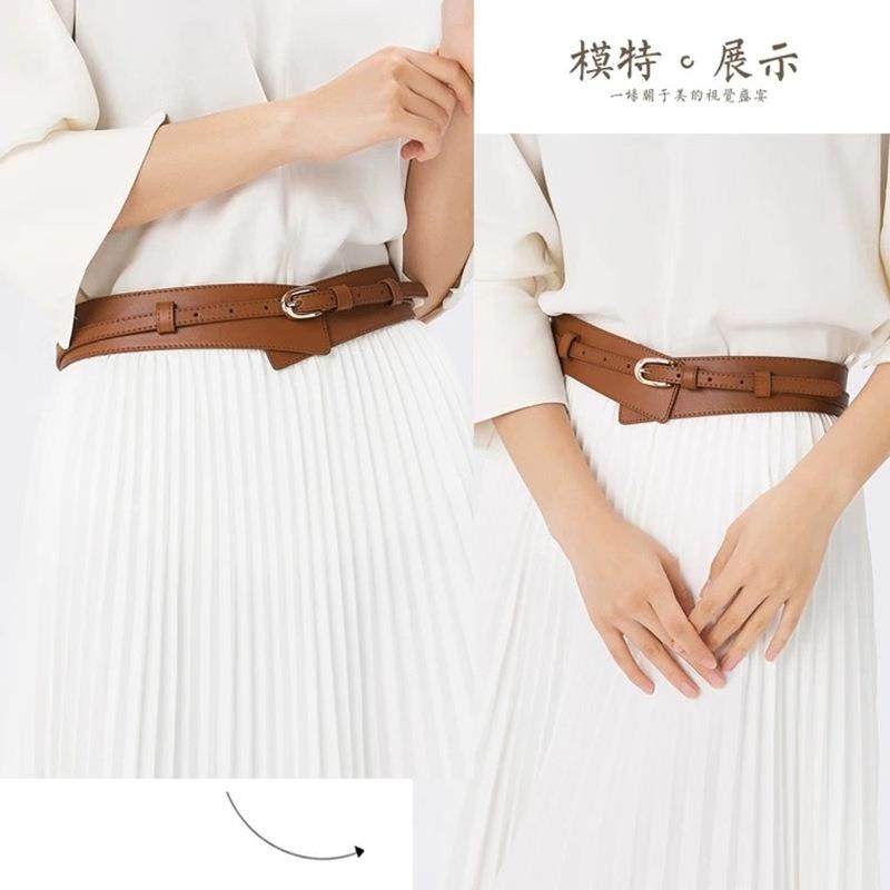 真皮腰带女外搭毛衣装饰大衣百搭西装配连衣裙子收束腰咖色宽腰封,淘宝优惠券,粉丝福利购,淘宝优惠卷