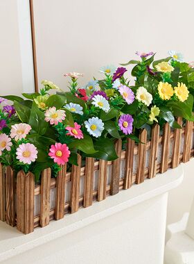 木栅栏花假花仿真花客厅
