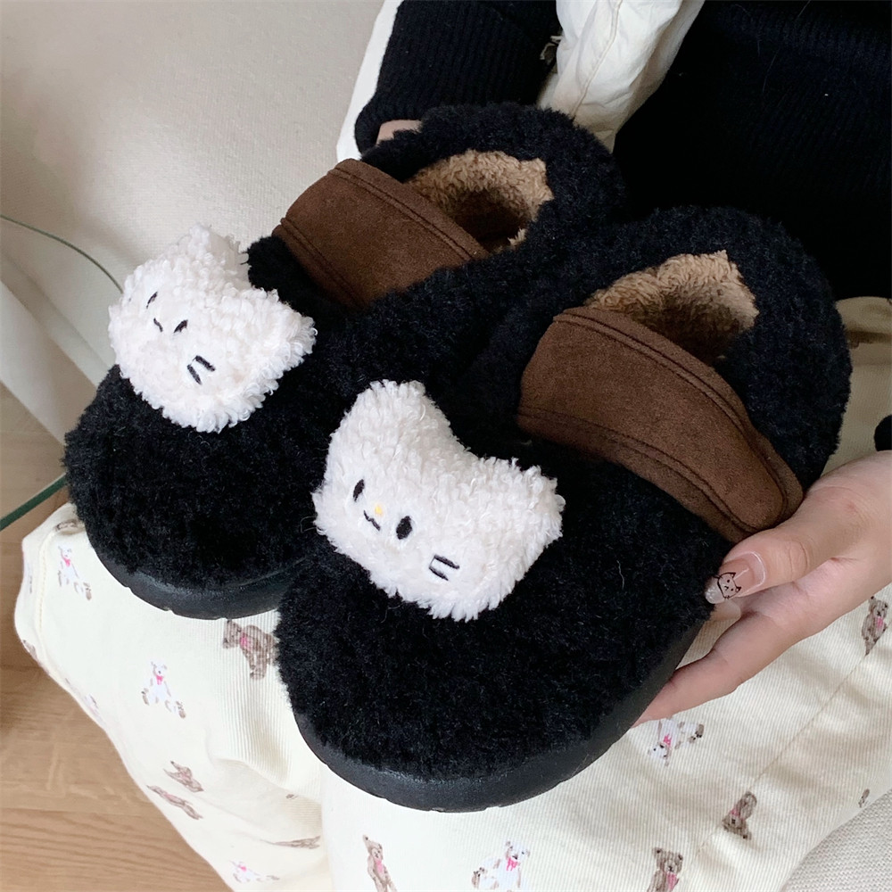 细细条保暖冬季外穿可爱小猫咪豆豆鞋女百搭休闲毛毛单鞋防滑平底,淘宝优惠券,粉丝福利购,淘宝优惠卷