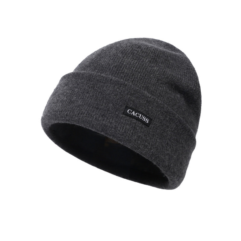CACUSS纯羊毛针织帽子男款冬季保暖大头围骑行护耳防风毛线帽冷帽,淘宝优惠券,粉丝福利购,淘宝优惠卷
