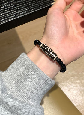 民族风九眼天珠编织绳项链男女潮小众高级感颈链配饰复古百搭手链