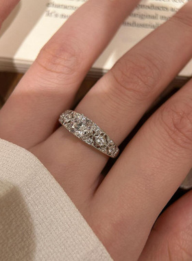 小红书同款布契风蕾丝锆石戒指女中古vintage轻奢高级感手饰婚礼