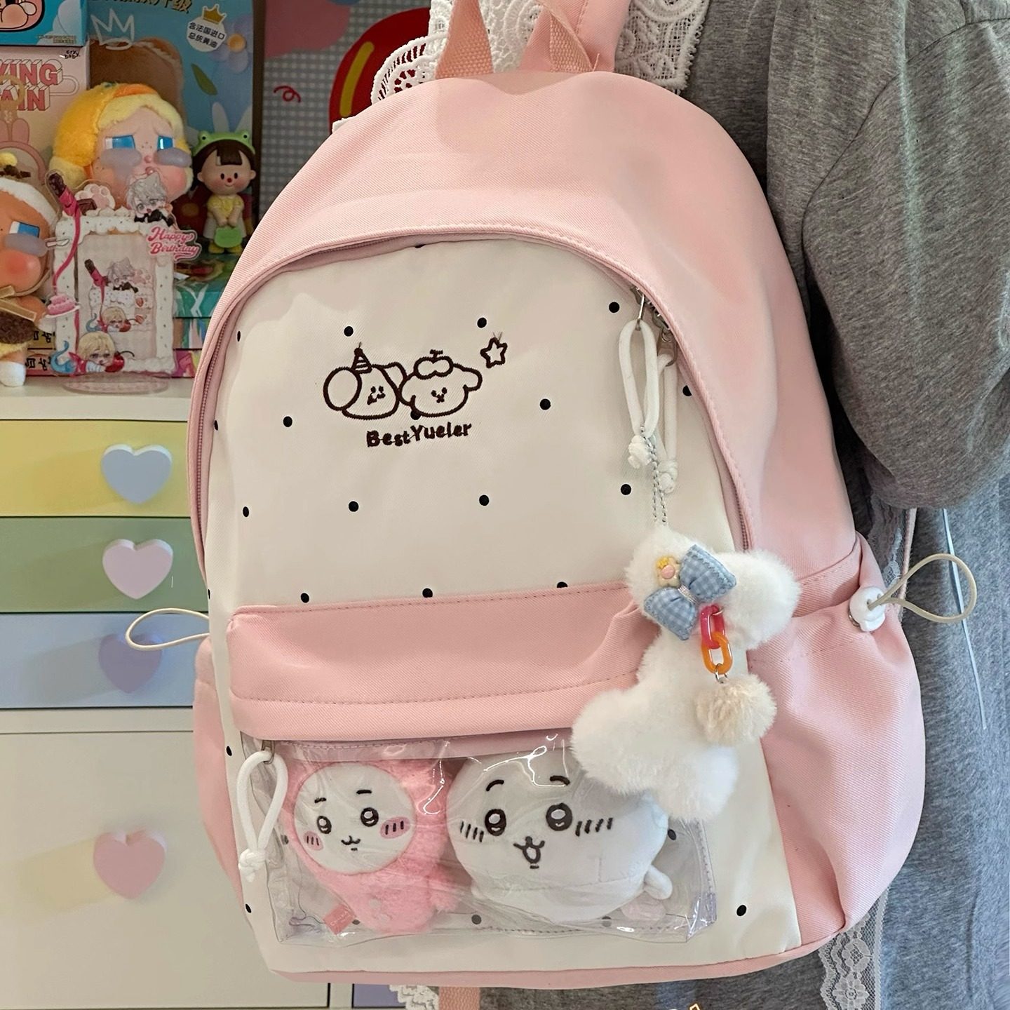 少女书包初中学生痛包双肩包小背包蓝色薄荷绿防水刺绣蝴蝶结粉色,淘宝优惠券,粉丝福利购,淘宝优惠卷