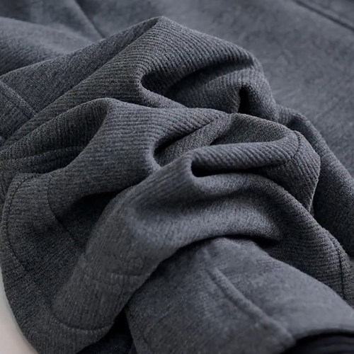 大码灰色毛呢阔腿裤女2025新款秋冬款加绒镰刀香蕉裤休闲裤子 - 图1