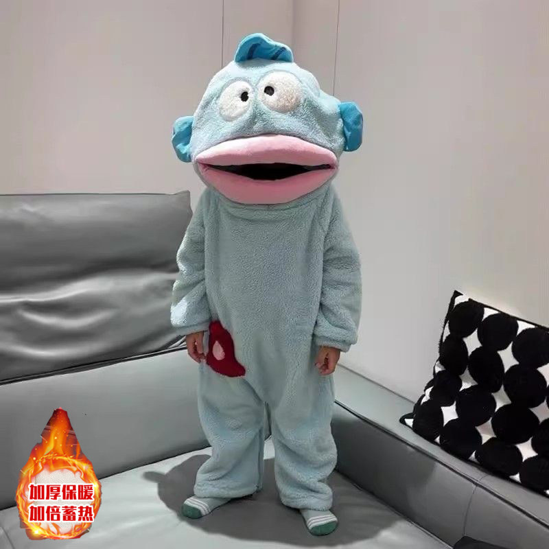 丑鱼儿童可爱搞怪连体睡衣女法兰绒秋冬加厚珊瑚绒亲子卡通家居服,淘宝优惠券,粉丝福利购,淘宝优惠卷