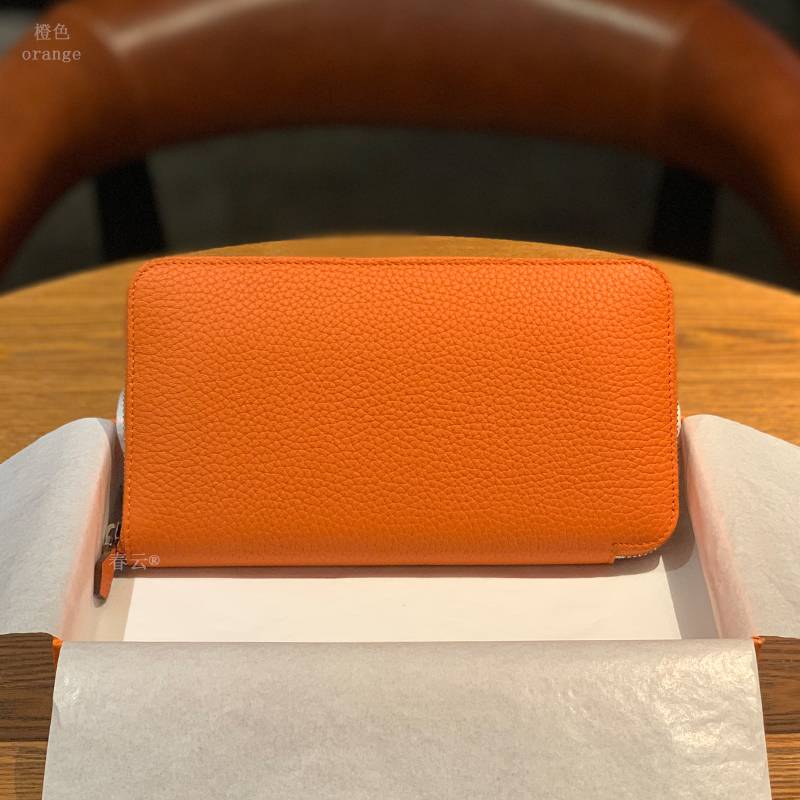 爱马女仕H家手掌纹大牌真皮拉链钱包男女通用长款手拿包大容量多 - 图0