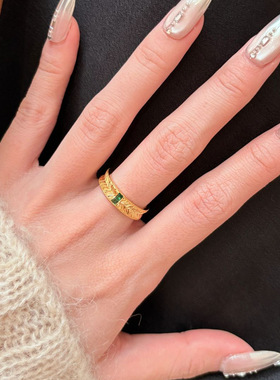 法式复古轻奢镶嵌戒指女小众时尚优雅气质精致高级千金感开口指环