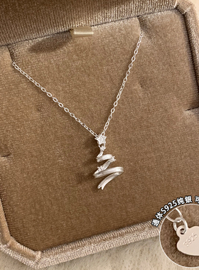 纯银圣诞树项链高级感轻奢小众
