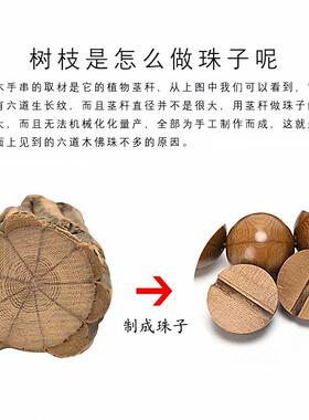 天然降龙木九道纹念珠手