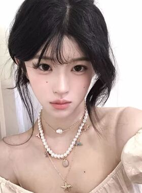 海边拾贝 波西米亚贝壳海星珍珠项链女高级感度假风锁骨链配裙子