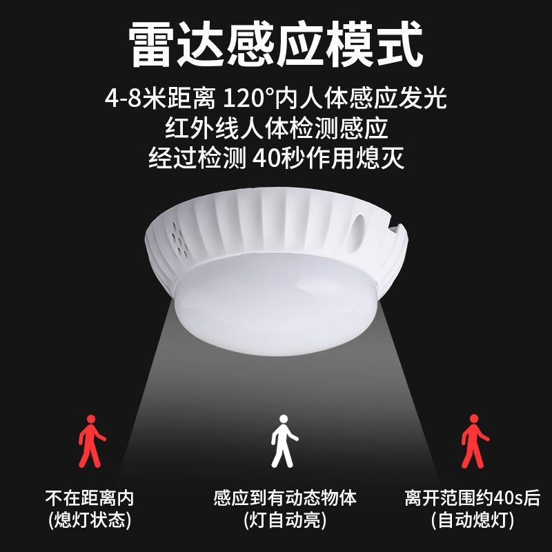 led声控灯声光控雷达人体感应过道走廊楼道吸顶节能灯泡卧室智能 - 图1