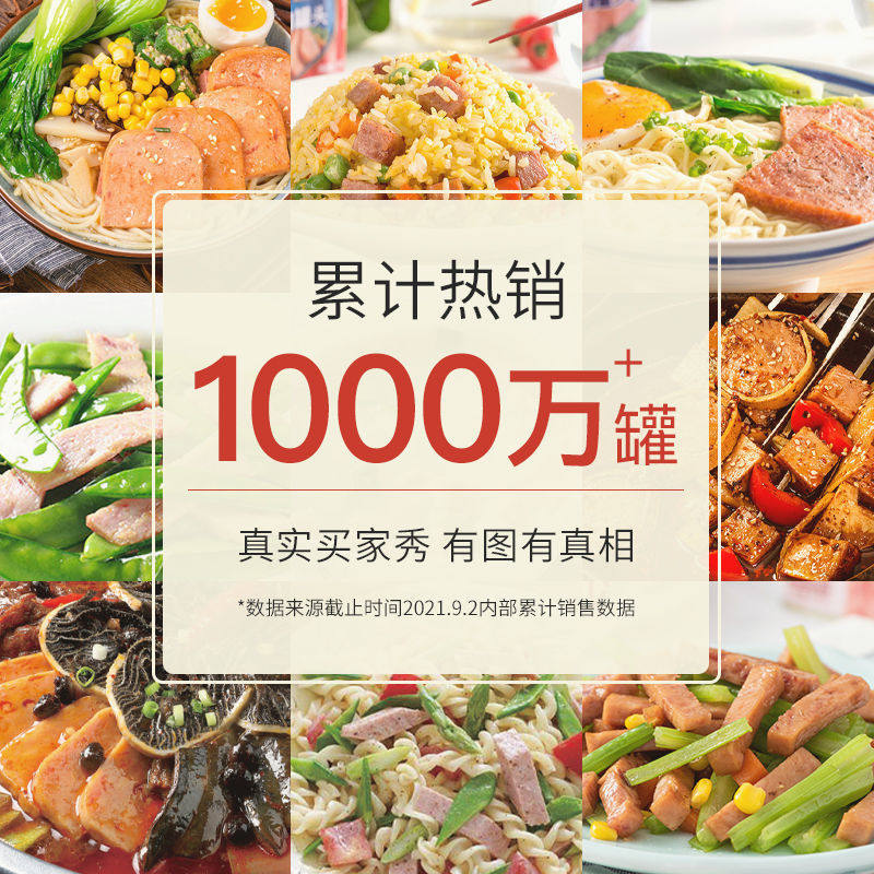 汇泉午餐肉340克猪肉罐头速食三明治火锅米线即食罐头