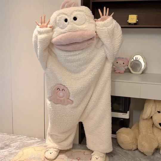 2025 New Ugly Fish Pajamas One Piece Coral Fleece